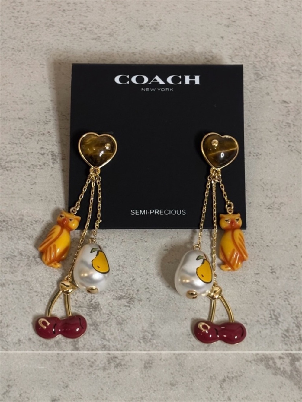 Coach Mixed Charm Statement Earrings